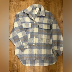 Women’s Baby Blue Flannel Shacket